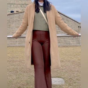 SHEIN Brown Fitted Flare Pants